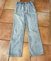 TopShop elastic waist pull on straight leg jeans size 27