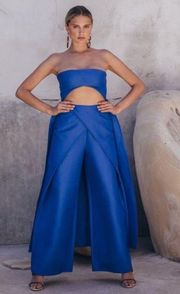 Top Celie Strapless High Low Cropped Sapphire M NWT