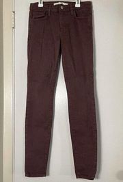 Joe's Jeans Maroon burgundy mid rise Skinny denim jeans size US 27