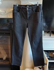 St Johns Bay Jeans Straight Leg Vintage Washed Out Black Womens 12S