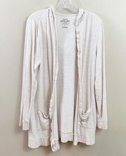 Torrid Super Soft Fleece Cream Hooded Open Cardigan