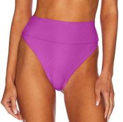 NEW Beach Riot Highway High Waisted Bikini Bottoms Glowing Purple Size Small