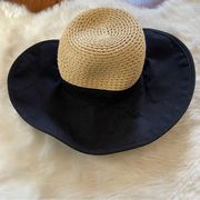 Calvin Klein Black Straw Sun Hat