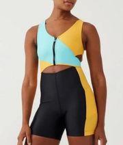 NWT Outdoor Voices STW Cutout Bodysuit in Capti/Mango/Black