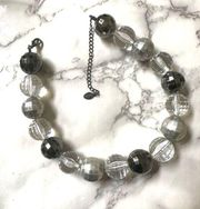 Bijoux Terner black and silver chunky beaded necklace