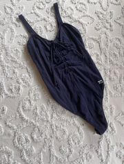 NWOT Navy Lace Up Thong Bodysuit