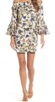 MISA Los Angeles Amal Off Shoulder Floral Mini Dress, L