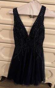 Blue Rhinestone Dress