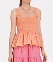 INTERMIX Ingrid Smocked Peplum Tank Top Sz. P (XS)