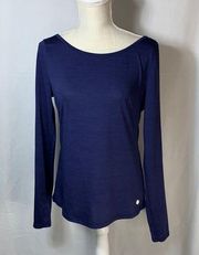 Apana Active Long Sleeve Top Size Medium Dark Blue