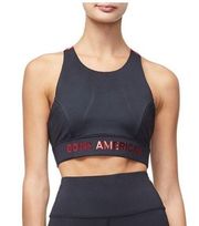 Good American Women's The Core Power Sports Bra Black Red 0 XS Extra Small