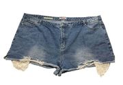 Hot Kiss High Rise Shortie Denim Shorts, size 24W