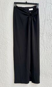 Meshki Jacqui High Waisted Thigh-High Split Maxi Skirt Black Women's Size XS