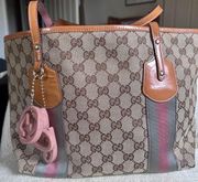 Gucci Canvas GG Jolie Web Tote