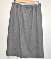 Vintage Pendleton Gray Virgin Wool Midi Skirt - 10