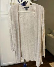 Tahari beige long sleeve cardigan