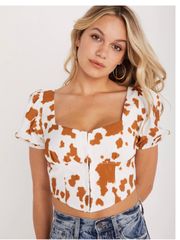 Cow Print Crop Top