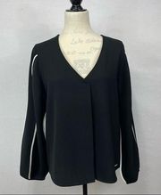 Andrew Marc NY Black Top Balloon Sleeve, Size M