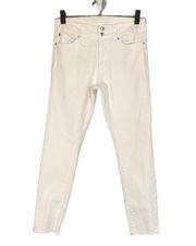 Tahari White Raw Hem Skinny Denim Jeans Women Sz 6