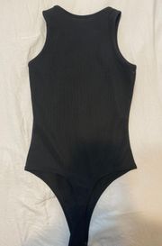 Misguided Black Ribbed Bodysuit