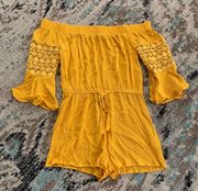 Yellow Off The Shoulder Romper