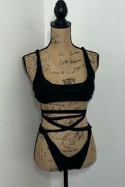 Black Matte Collection Strappy Swimsuit