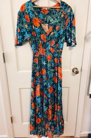 NWT  fantasy floral tiered cottage core dress