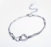 Hollow Love Heart Chain Anklet Inlaid Shiny Rhinestones Female Letter Anklet