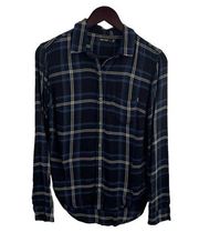 Obey Plaid Button Front Lightweight Long Sleeve Size XS