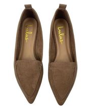 Lulus Emmy Camel Faux Suede Pointed Toe Loafers Slip On Size 7