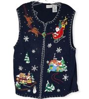 Vintage White Stag Christmas Sweater Vest