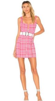 x Revolve Polaris Pink Plaid Mini Dress XS