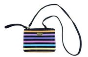 Betsey Johnson Black Rainbow Stripe Crossbody Purse