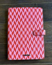 Pink & Red Chevron Jewelry Travel Organizer Binder Necklace Display