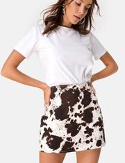 Cow Print Mini Skirt