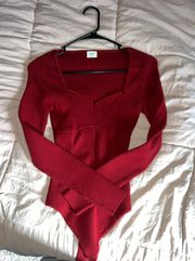 Abercrombie Long Sleeve Sweater Sweetheart Bodysuit