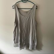 Logo by Lori Goldstein Gray Basic Tank with Chiffon Hem