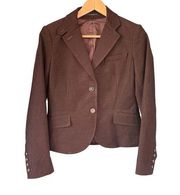 0379 Vintage Theory Chocolate Brown Suede Blazer Jacket Size 8 Medium