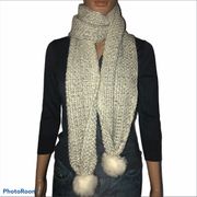 Charlotte Russe marled pom pom scarf