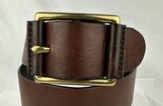 Liz Clairborne Womens Wide Waist Belt M Medium Brown Leather Boho