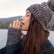 Rebecca Minkoff knit winter beanie Pom Pom hat