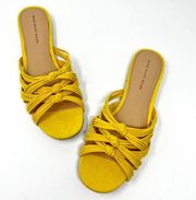 Who What Wear Yellow Slides Sandals Sz 7 NWT