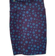 LULAROE XS pencil skirt purple with blue polka dots