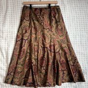 Lauren Ralph Lauren Petite Midi Length 100% Silk Skirt