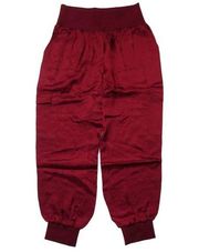 NWT Cinq a Sept Tous Les Jour Giles Joggers in Cranberry Satin Pull-on Pants XL