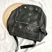 NWOT H&M /Nyden x Dr. Woo Black Leather Embroidered Backpack