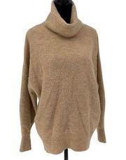 New Look Womens Knitted Turtleneck Stretch Pullover Sweater Tan Small