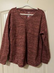 Red Heather Fleece Sweater