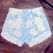 WILD FABLE light wash bleach high waisted shorts hidden button fly