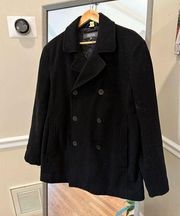 Kenneth Cole Wool Coat Black Size Medium